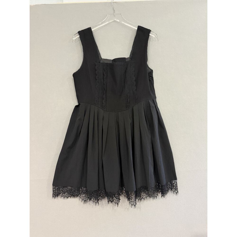 Disturbia Corset Mini Dress Size 12 Black Lace Up Back Goth Fairy Steampunk - Picture 2 of 15